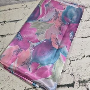 Lavender Floral Water Color Print Satin Fabric 44 X 1.5yrd Shimmer Sewing Crafts